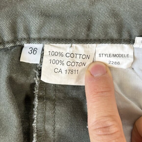 VINTAGE Bugle Boy Pants Men’s 36 Green Baggy Cargo Skater Grunge Y2K Relaxed 90s - Picture 14 of 16